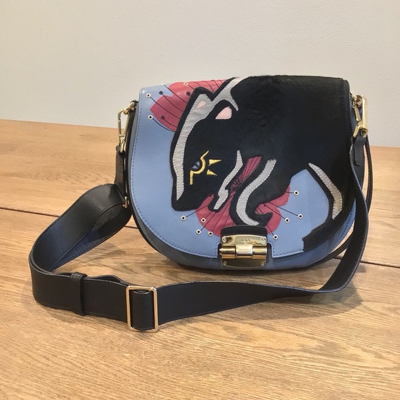 FURLA Badger Panel Saddle Shoulder Bag In Dolomia - Picture 3 of 12